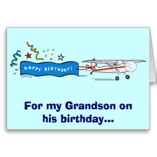 Happy Birthday Grandson Airplane Card