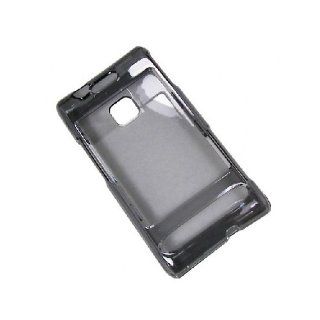 LG Optimus GT540 Clear Transparent Smoke Gray Hard Cover Case Cell Phones & Accessories