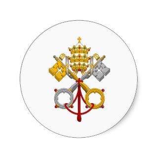 Emblem of the Papacy Official Pope Symbol Coat Round Stickers