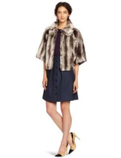 525 America Women's Faux Chinchilla Jacket, Grey, Small Faux Fur Outerwear Coats