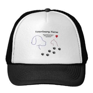 Veterinary Nurse Paw Prints on My Heart Trucker Hats