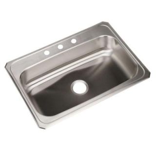 Elkay Celebrity Top Mount Stainless Steel 31x22x6.875 3 Hole Single Bowl Kitchen Sink CR31223