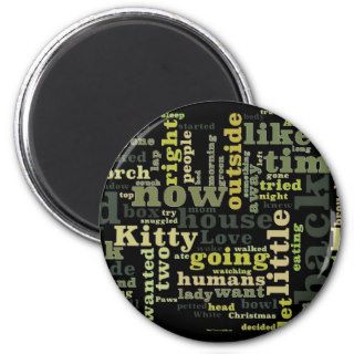 Green kitty wordle magnet