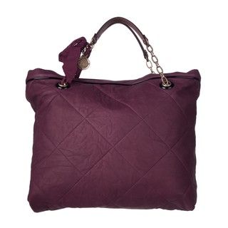 Lanvin 'Amalia' Red Violet Lambskin Leather Tote Bag Lanvin Designer Handbags