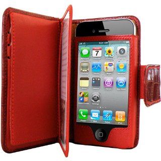 Piel Frama 526 Red Crocodile Leather Wallet for Apple iPhone 4 / 4S Computers & Accessories