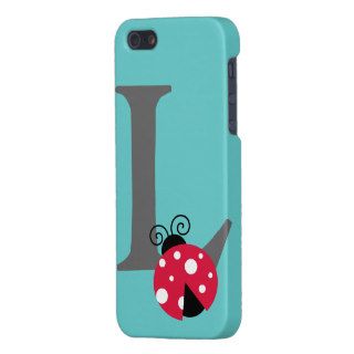 Monogram initial letter L, cute ladybug custom Covers For iPhone 5