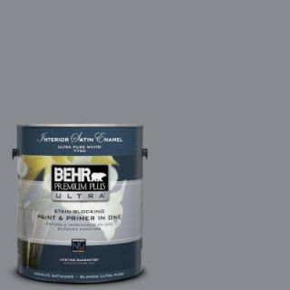BEHR Premium Plus Ultra 1 gal. #PMD 73 Ancient Pewter Satin Enamel Interior Paint 775401