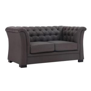 ZUO Nob Hill Tufted Loveseat in Charcoal Gray 98097