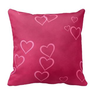 Pink and blue hearts throw pillows
