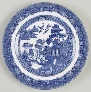 Johnson Brothers Willow Blue ("England 1883" Backstamp) Luncheon Plate, Fine China Dinnerware Kitchen & Dining