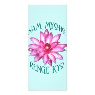 Nam Myoho Renge Kyo with Lotus Flower Design Customized Rack Card