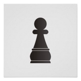 Black pawn chess piece poster