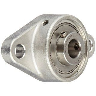 Hub City FB260STWX5/8 Flange Block Mounted Bearing, 2 Bolt, Normal Duty, Relube, Setscrew Locking Collar, Wide Inner Race, Stainless Housing, Stainless Insert, 5/8" Bore, 1.311" Length Through Bore, 3.543" Mounting Hole Spacing Industrial &