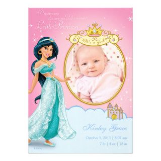Disney Princess Jasmine Birth Announcement