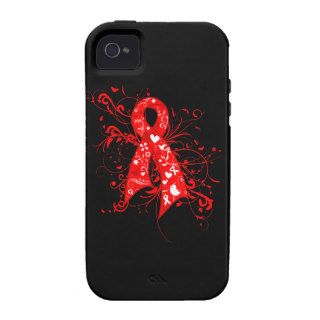 Squamous Cell Carcinoma Floral Swirls Ribbon iPhone 4/4S Case