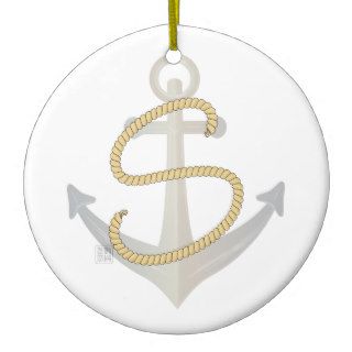 Anchor and Rope Typeface – Letter S Christmas Tree Ornaments