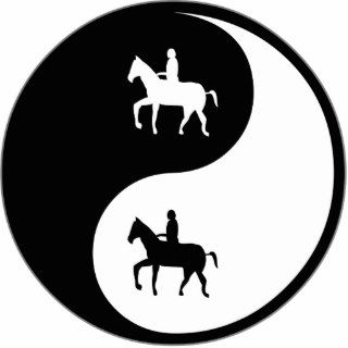 Yin Yang Horse Riding Photo Cutouts