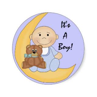 It's A Boy   Cute Baby Cartoon Sticker