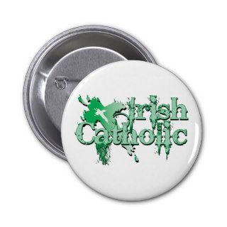 Irish Catholic Gothic Cross Button
