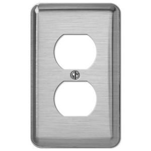 Creative Accents Steel 1 Outlet Wall Plate   Brushed Chrome 2BM108