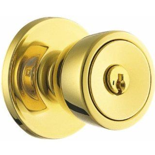 WEISER LOCK GAC531 B3 K3KW MS 6LR1 Beverly Entry Knob, Bright Brass   Doorknobs  