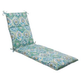 Outdoor Chaise Lounge Cushion   Turquoise/Coral Medallion