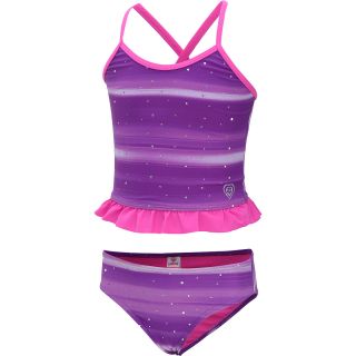 LAGUNA Girls Shiny 2 Piece Swimsuit   Size 5/6, Purple