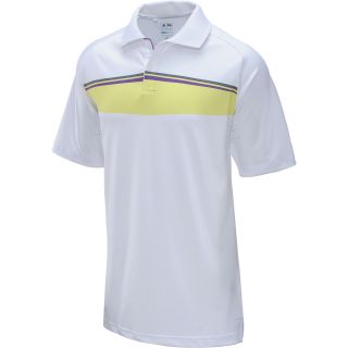 adidas Mens Puremotion Tour Short Sleeve Golf Polo   Size 2xl, White/purple