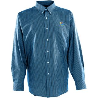 Antigua Mens Kansas Jayhawks Focus Cotton/Polyester Woven Mini Check Button