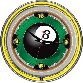 Trademark Global Rackem 8 Ball 14 Neon Wall Clock (RAC1400)