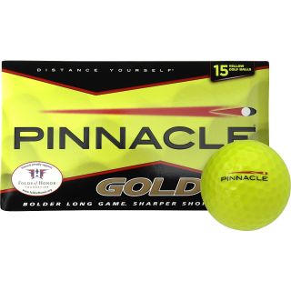 PINNACLE Gold Yellow Golf Balls   15 Pack   Size 15 pack, Yellow