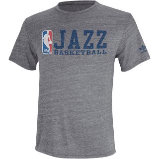 adidas Mens Utah Jazz Original Tri Blend Practice Shot Short Sleeve T Shirt  