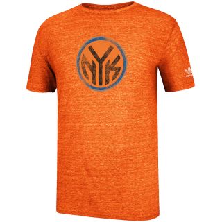 adidas Mens New York Knicks Tri Blend Bigger Better Logo Short Sleeve T Shirt  