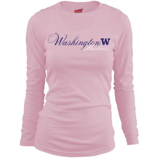 MJ Soffe Girls Washington Huskies Long Sleeve T Shirt   Soft Pink   Size Large,