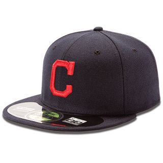 NEW ERA Mens Cleveland Indians Authentic Collection Road 59FIFTY Fitted Cap  