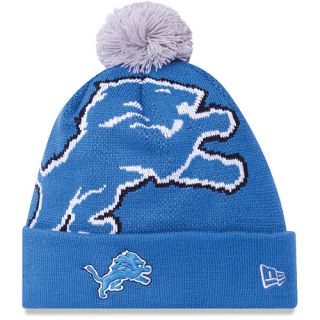 NEW ERA Mens Detroit Lions Woven Biggie Knit Cuff Hat, Blue