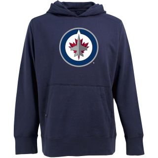 Antigua Mens Winnipeg Jets Signature Hood Applique Pullover Sweatshirt   Size