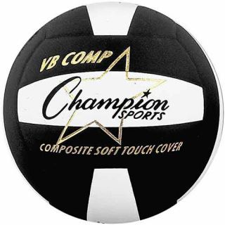 Champion Sports Comp Series Indoor Volleball, Black/white (VB2BK)
