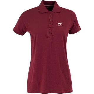Antigua Womens Virginia Tech Hokies Spark 100% Cotton Washed Jersey 6 Button