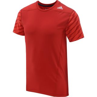 adidas Mens TechFit Shockwave Fitted Short Sleeve T Shirt   Size 2xl, Scarlet
