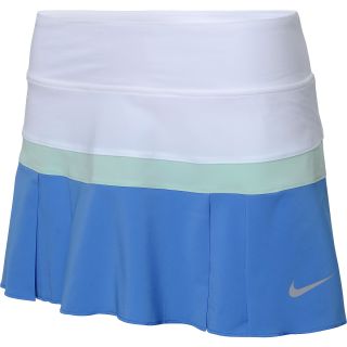 NIKE Womens Woven Pleated Tennis Skirt   Size Large, White/green/blue