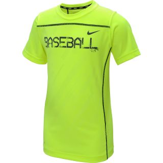 NIKE Boys Field Sport Short Sleeve Baseball T Shirt   Size Small, Volt