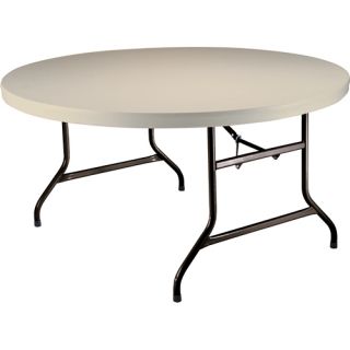 Lifetime 5 Round Utility Table   Size 60 Round, Almond (22971)