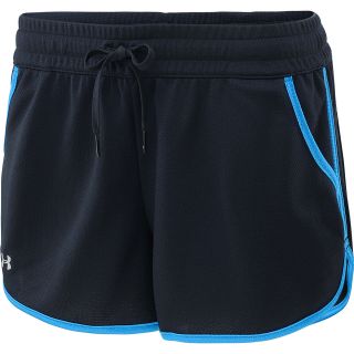 UNDER ARMOUR Womens Rally Shorts   Size Small, Black/electric Blue