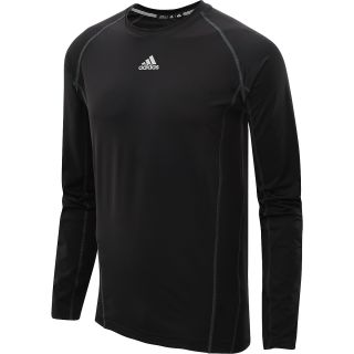 adidas Mens TechFit Fitted Long Sleeve T Shirt   Size Large, Pink Pow/black