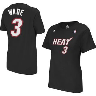 adidas Womens Miami Heat Dwayne Wade Game Time Name And NumberT Shirt   Size