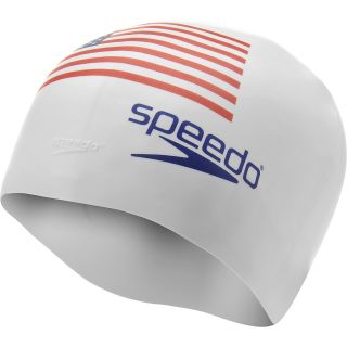 SPEEDO Silicone Flag Swim Cap, White