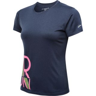 BROOKS Womens EZ T II Short Sleeve Running T Shirt   Size Small, Nightlife
