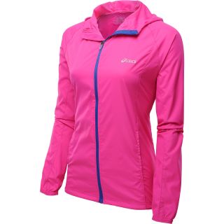 ASICS Womens Packable Jacket   Size Large, Pink Glow/blue