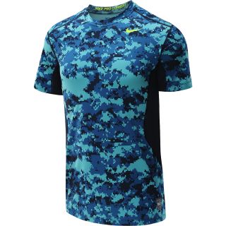 NIKE Mens Pro Combat Core Fitted Short Sleeve T Shirt   Size Large, Obsidian